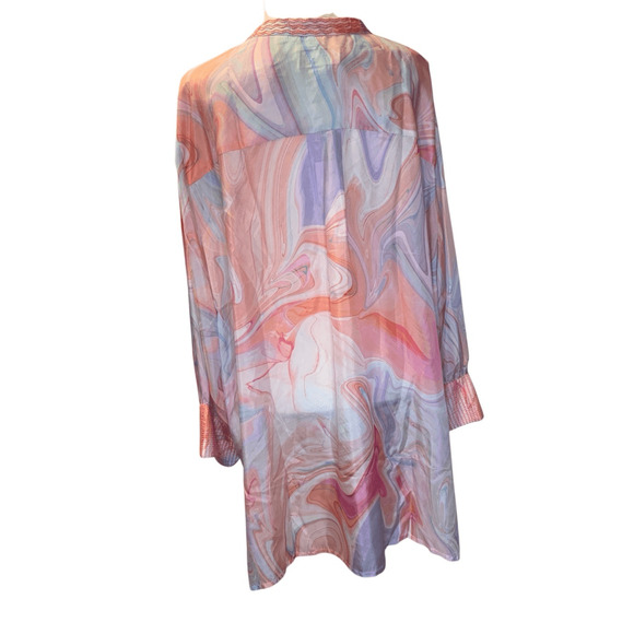 Johnny Was Silk Top Pink Multi Boho Tunic - Picture 5 of 13
